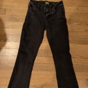 Bell bottom black jeans, high rise